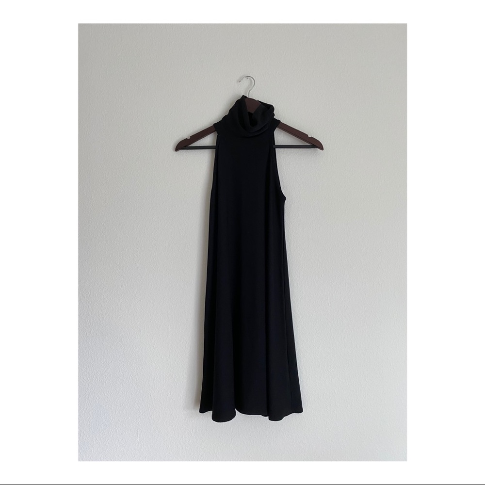 Turtle neck sexy black dress